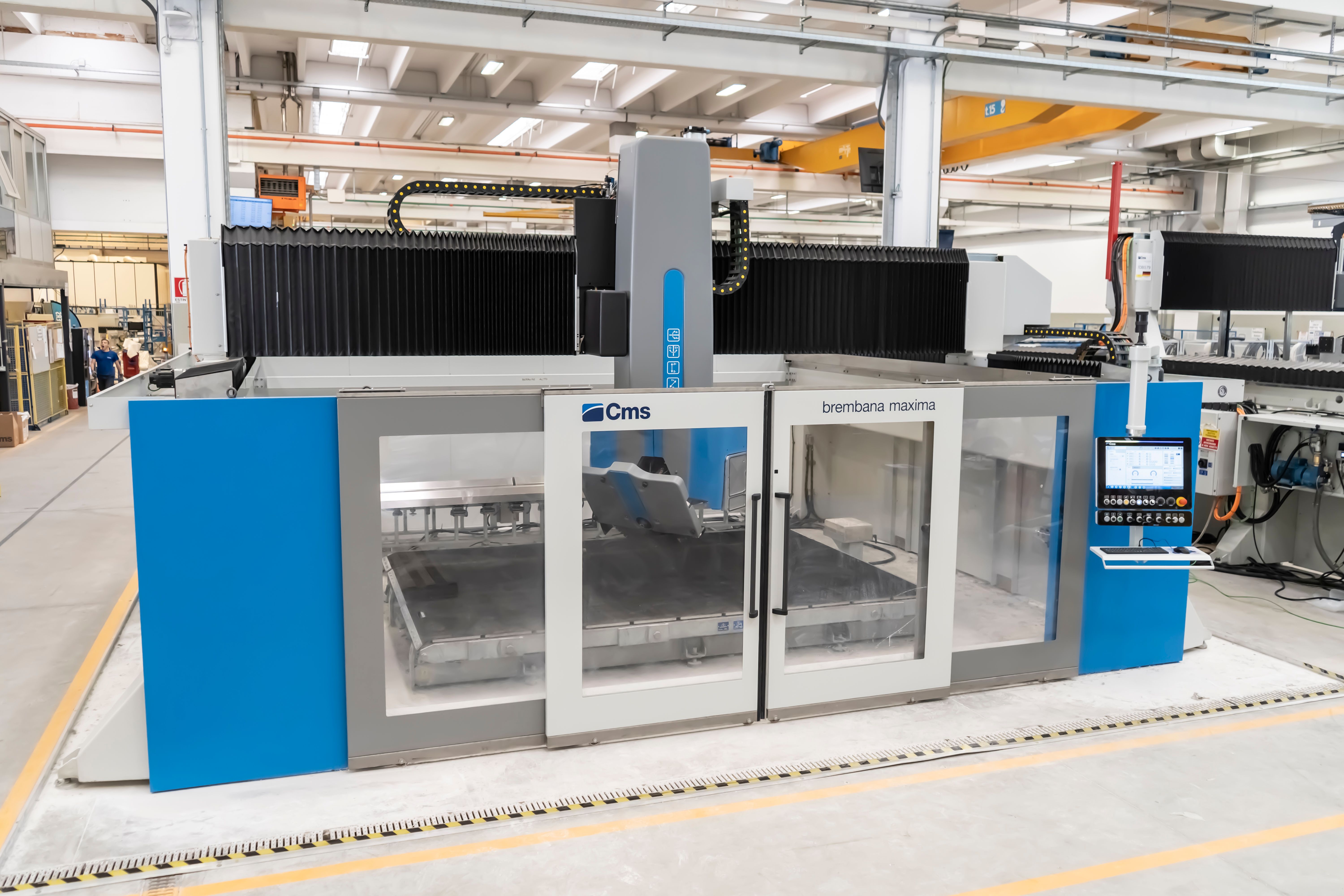 CMS Brembana Maxima 5/6-axis CNC stone and masonry machining centre for cutting, milling, profiling and sculpting natural stone.