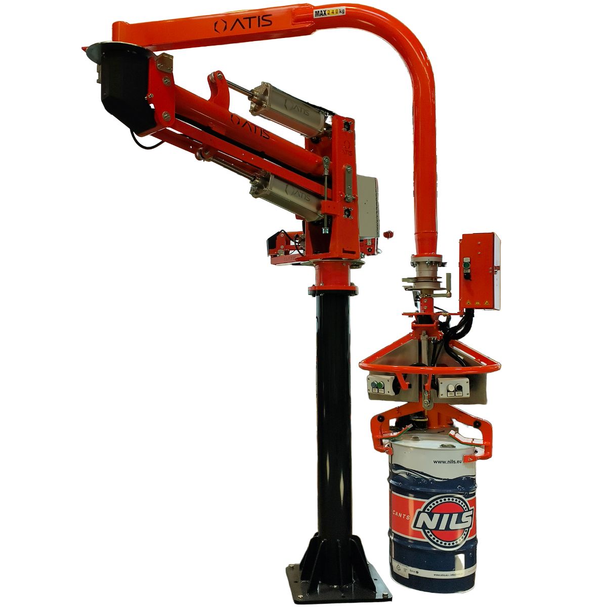 ATIS pneumatic clamp manipulator handling drums