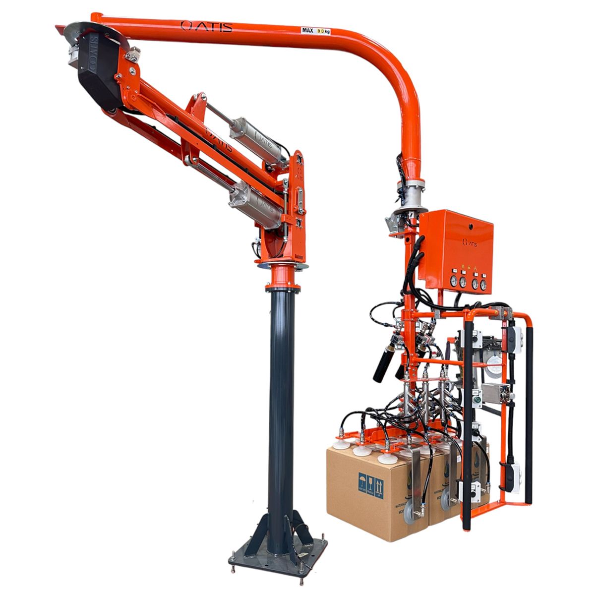 ATIS Mirus 200 vacuum manipulator handling multiple boxes