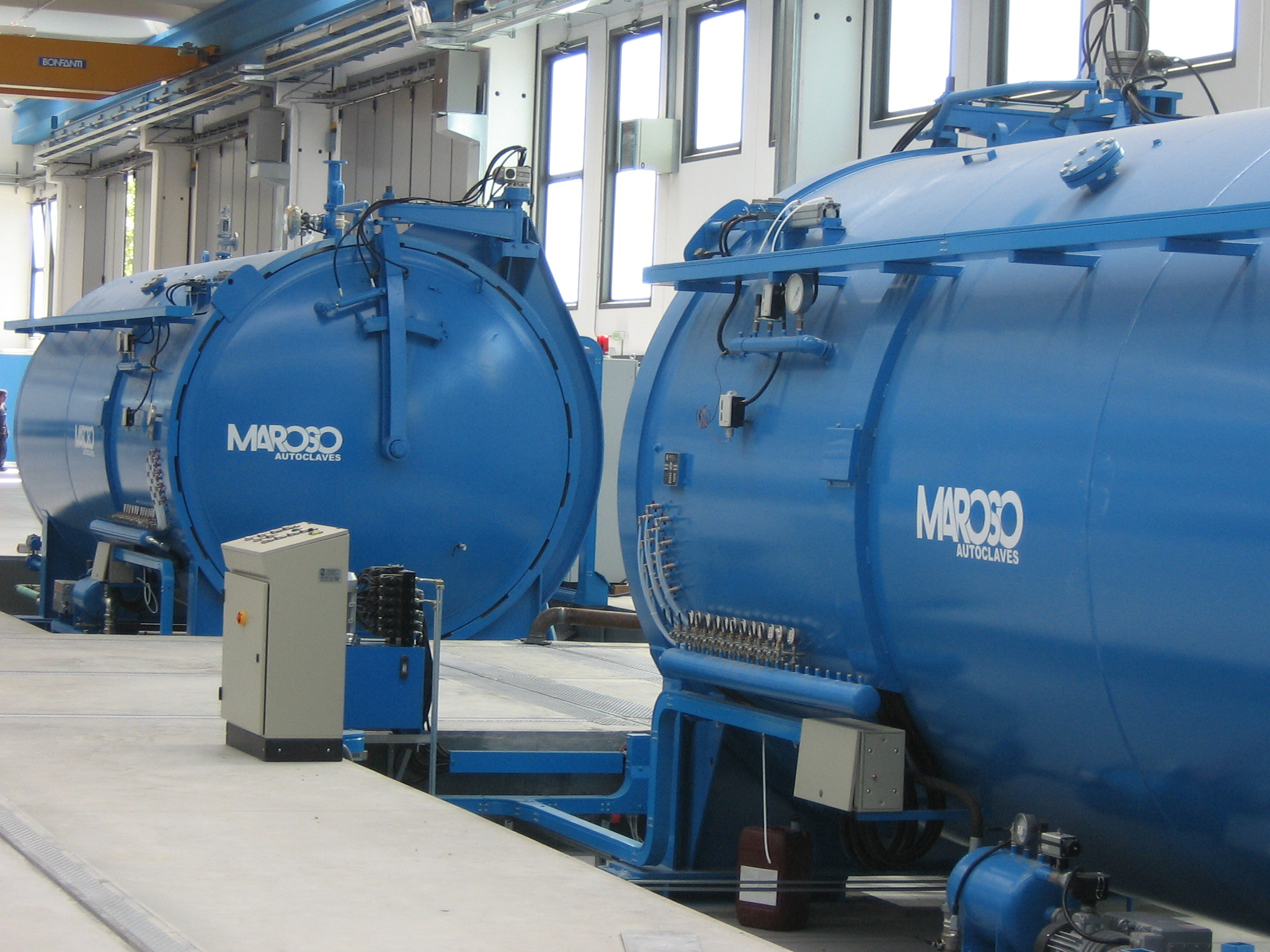 Line of installed Maroso glass autoclaves