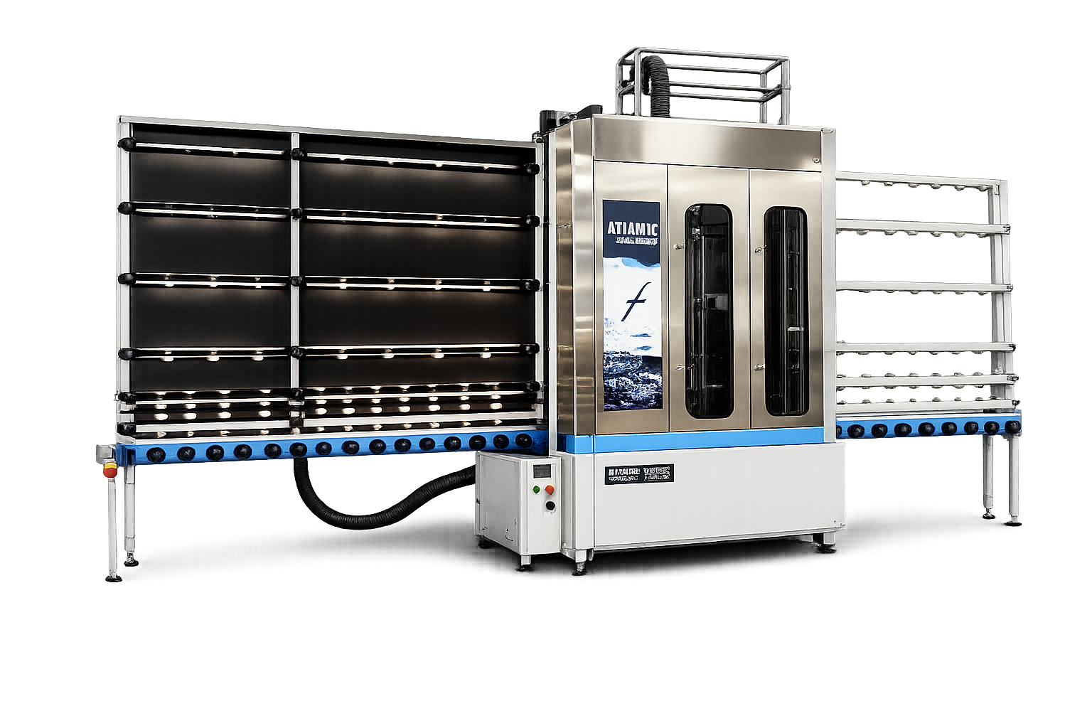 Atlantic Heavy Duty Vertical Glass Washer with heavy-duty closed-top construction for washing glass up to 19 mm thick