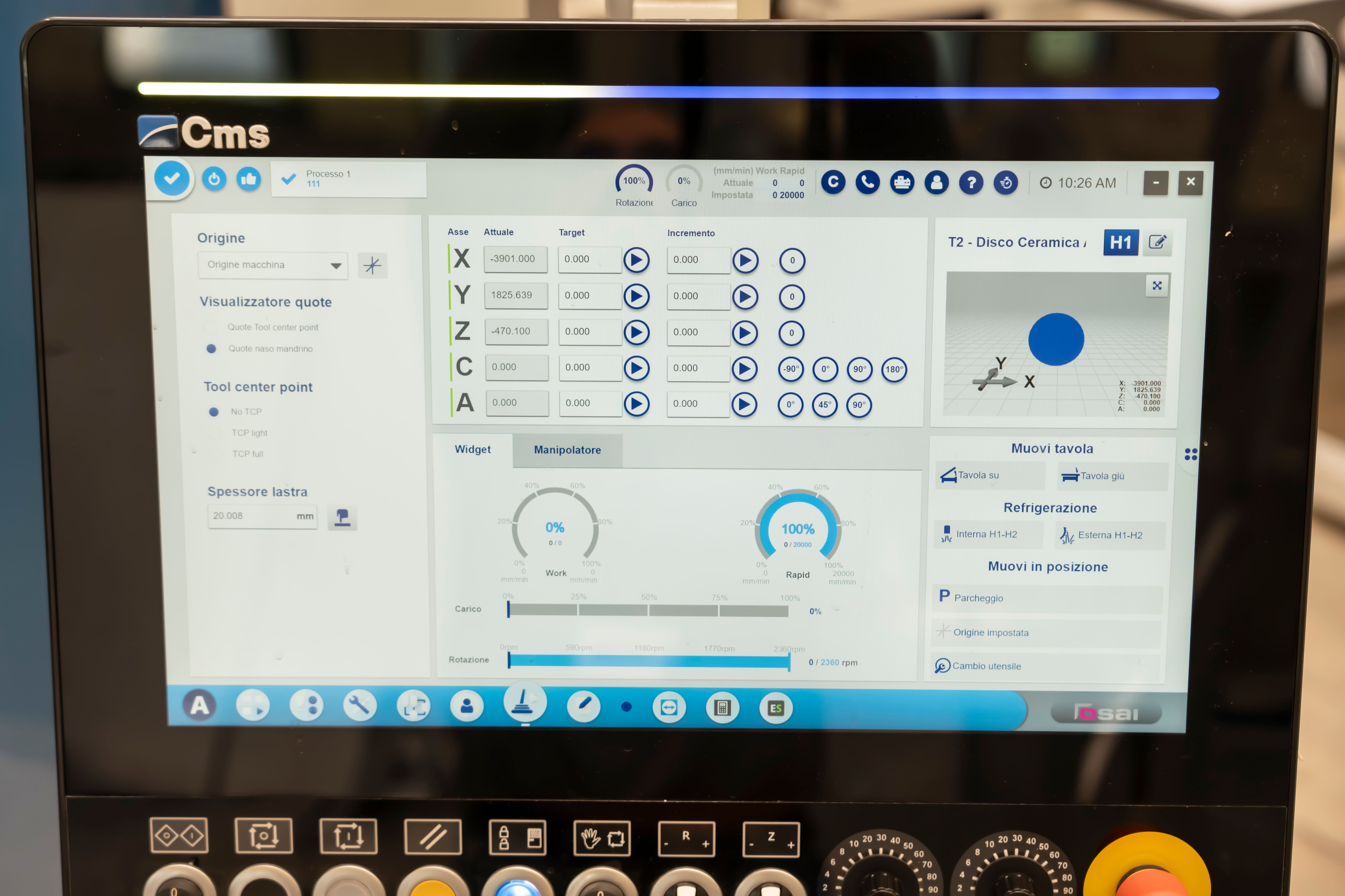 Kratos cms control screen 