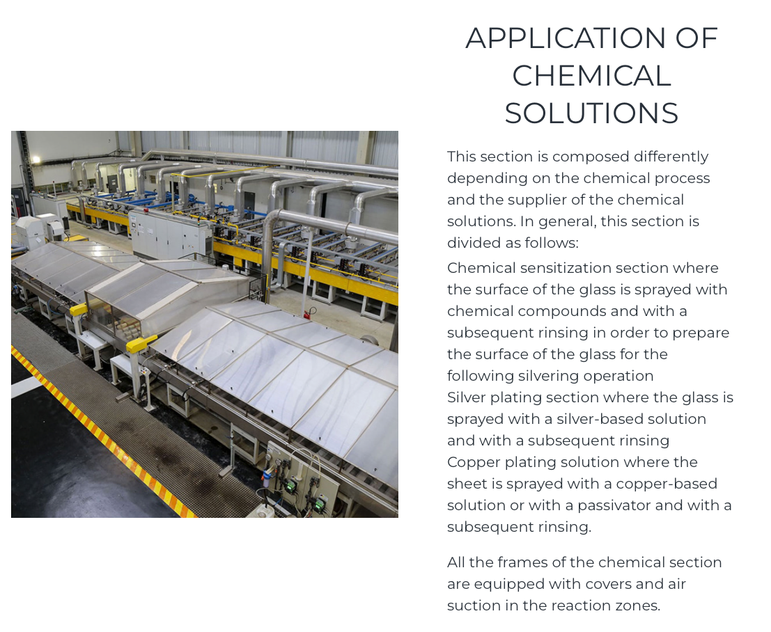 Application of the chemical solutions