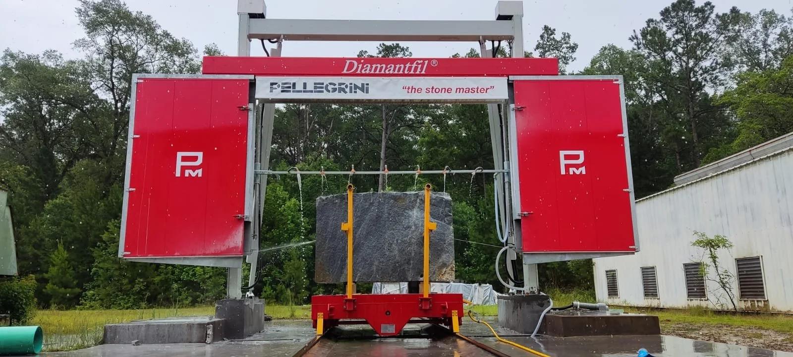 Pellegrini Diamantfil single-wire diamond saw for natural stone block squaring and slab cutting