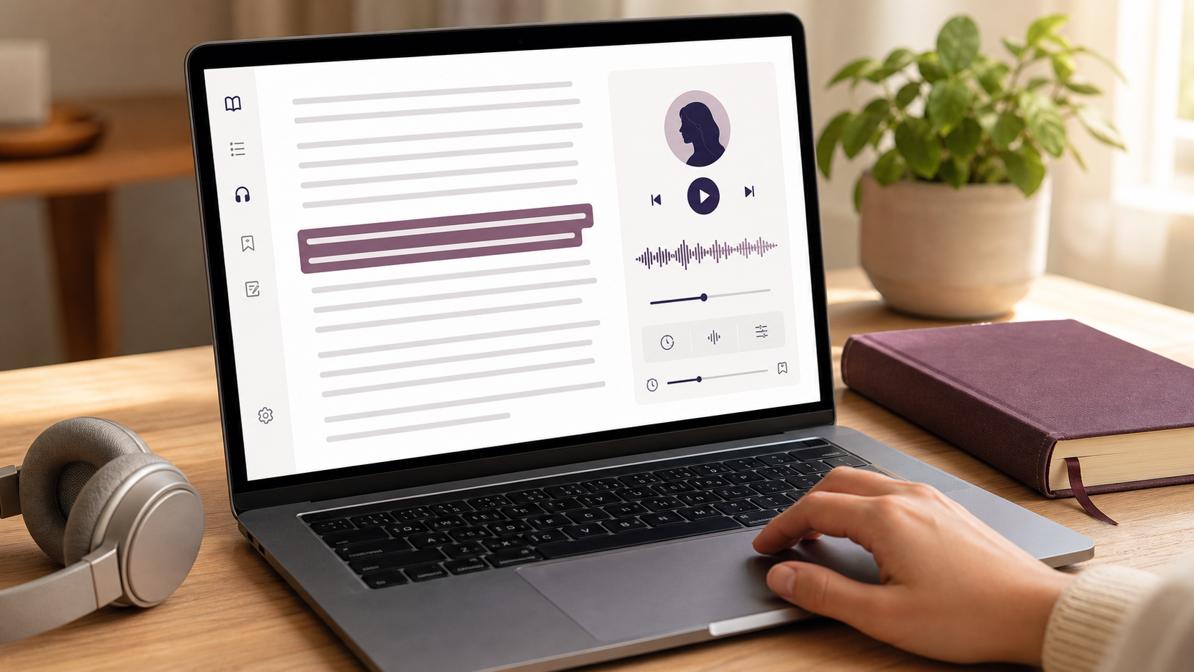 Readify AI reader playing an authorized daily devotional book aloud