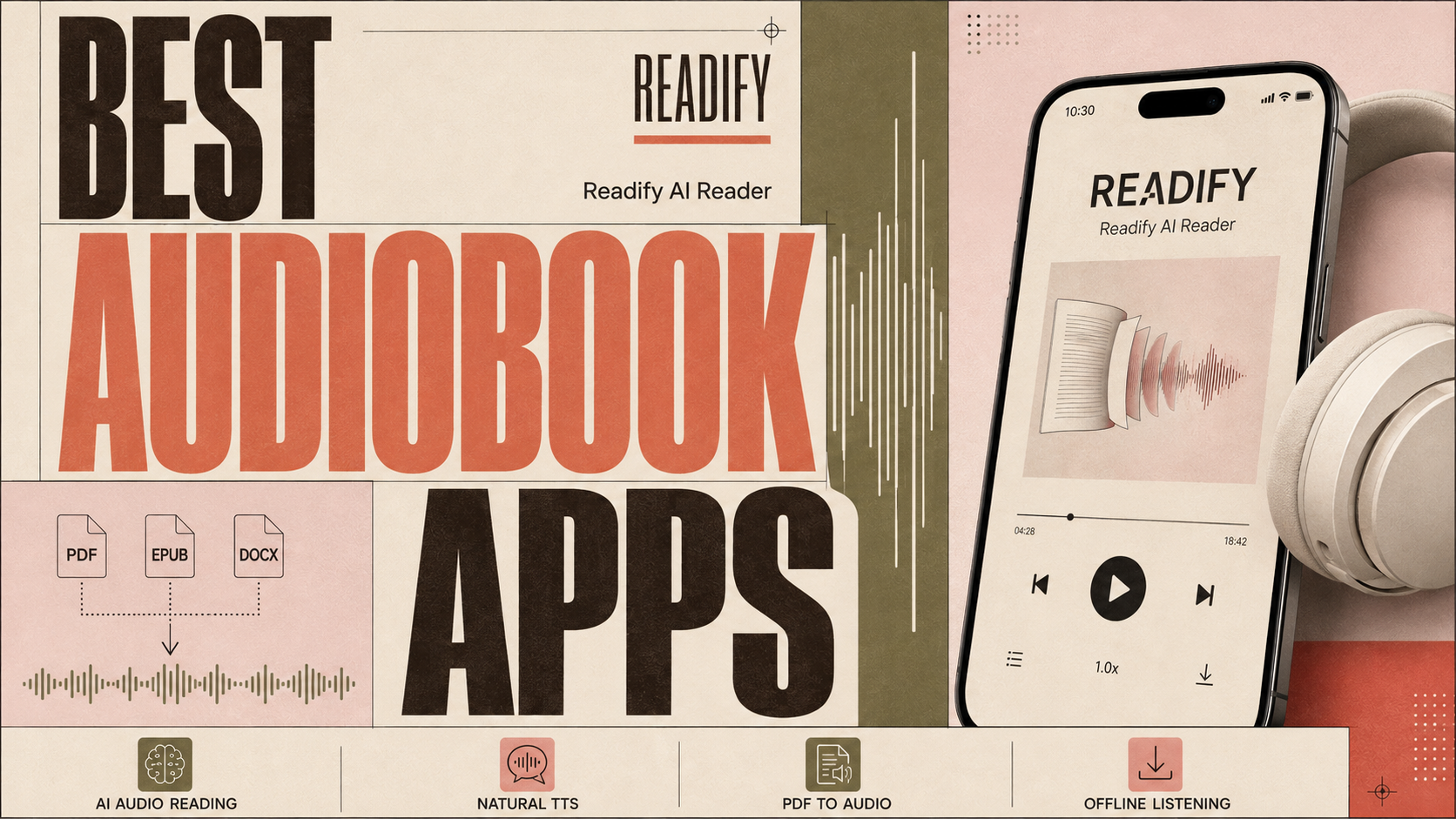 Best audiobook apps guide with Readify AI Reader and AI audio tools