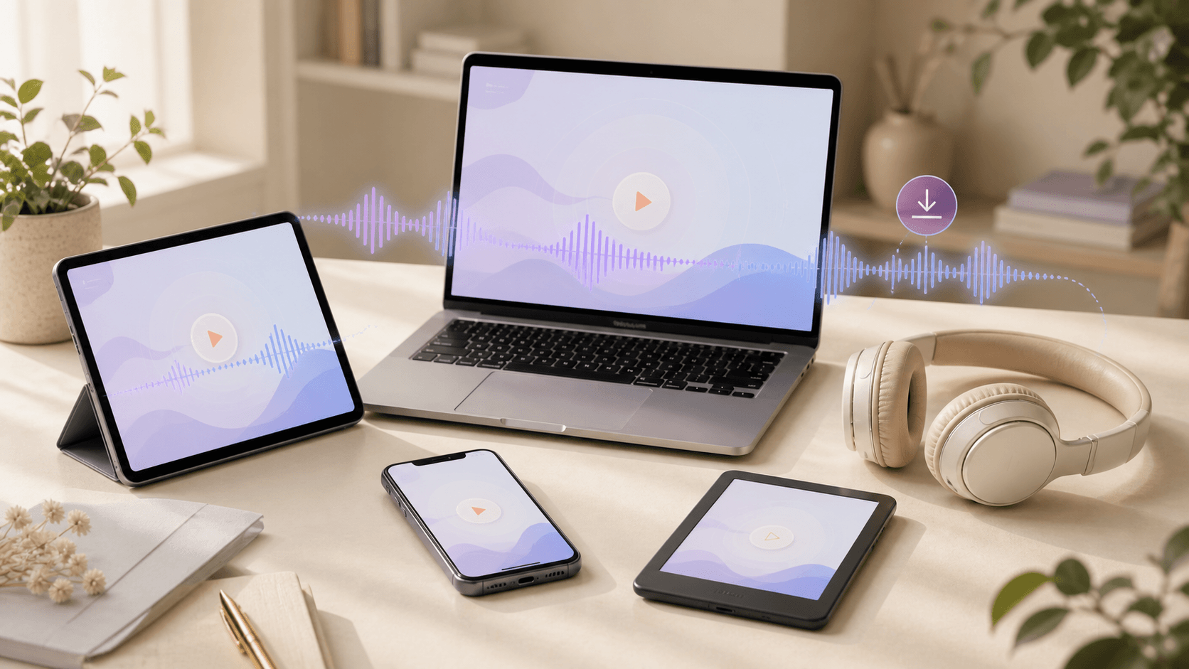 Cross-device audiobook listening for modern learners