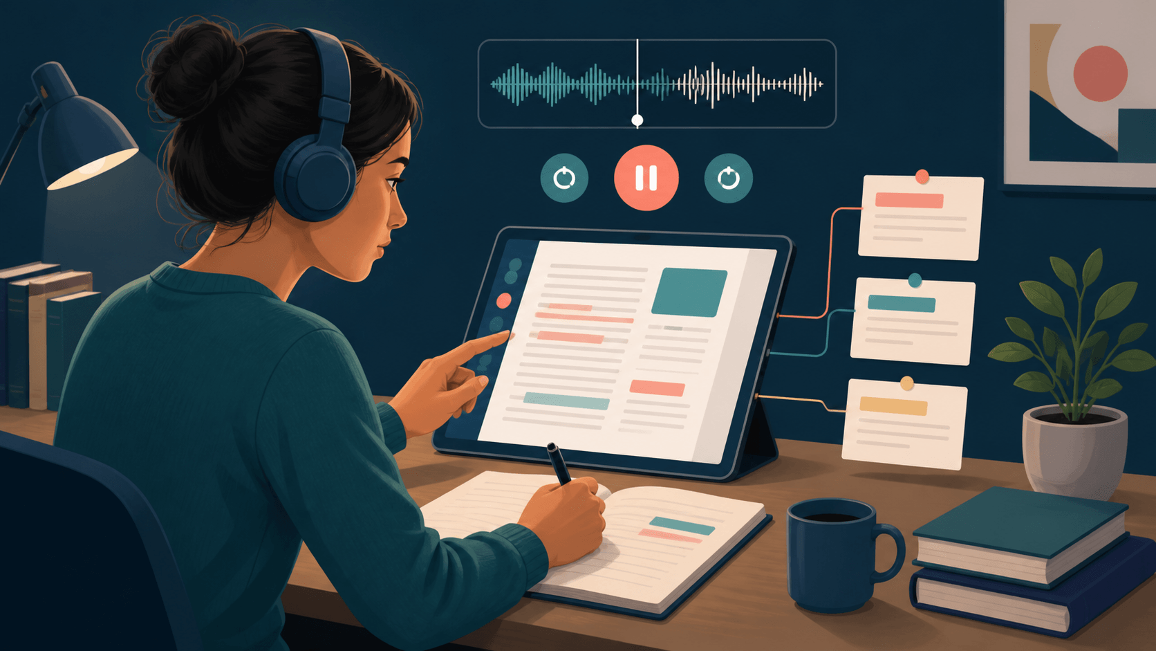 Text to speech can support critical reading through controlled listening and replay