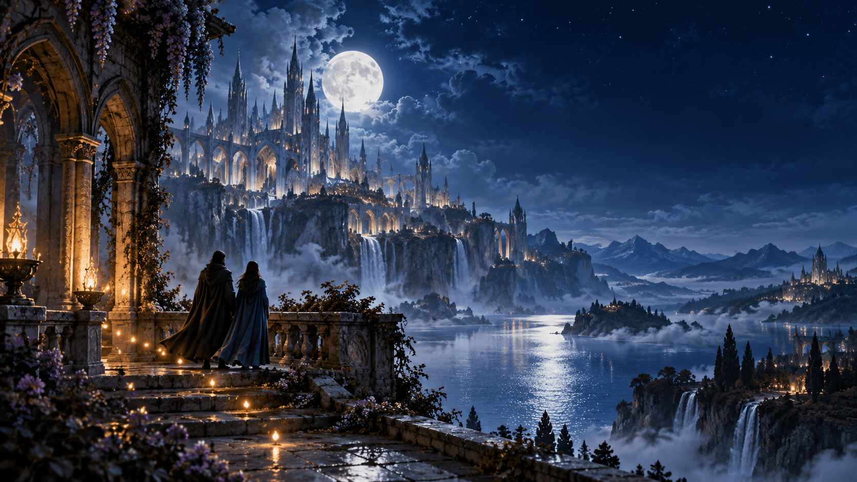 Fantasy romance books and romantasy books for adults in a magical reading setting