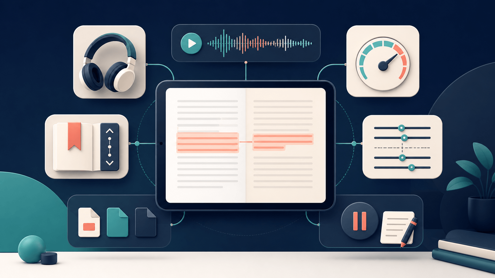 Seven features create a focused immersive reading experience
