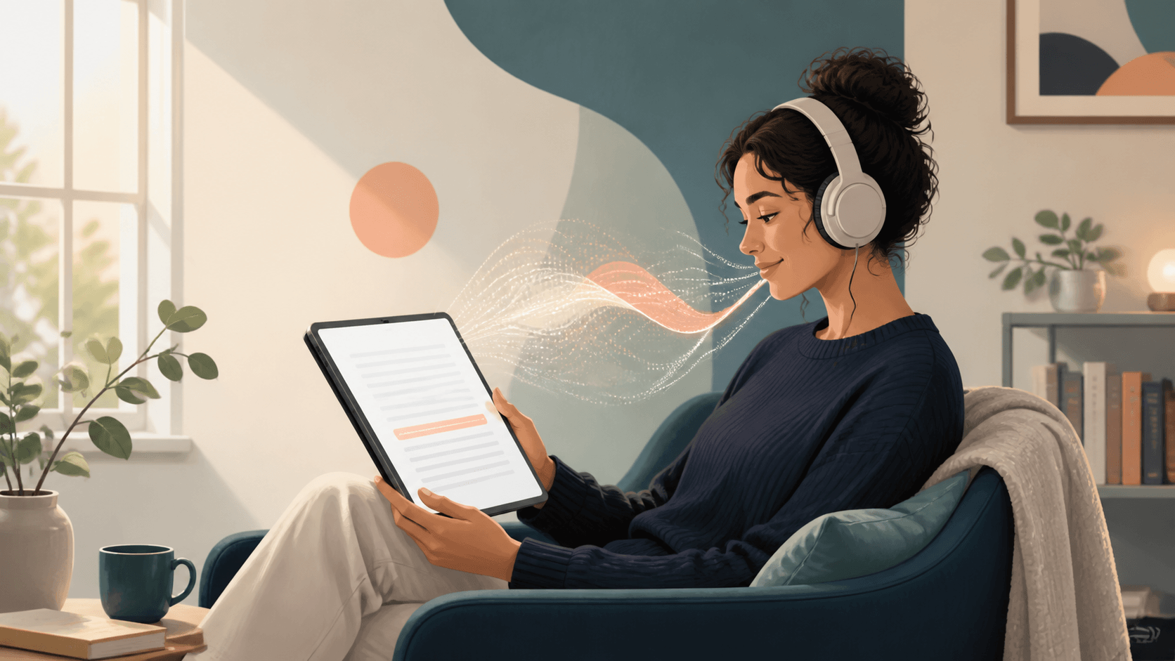 Immersive reading combines visible text with natural audio narration