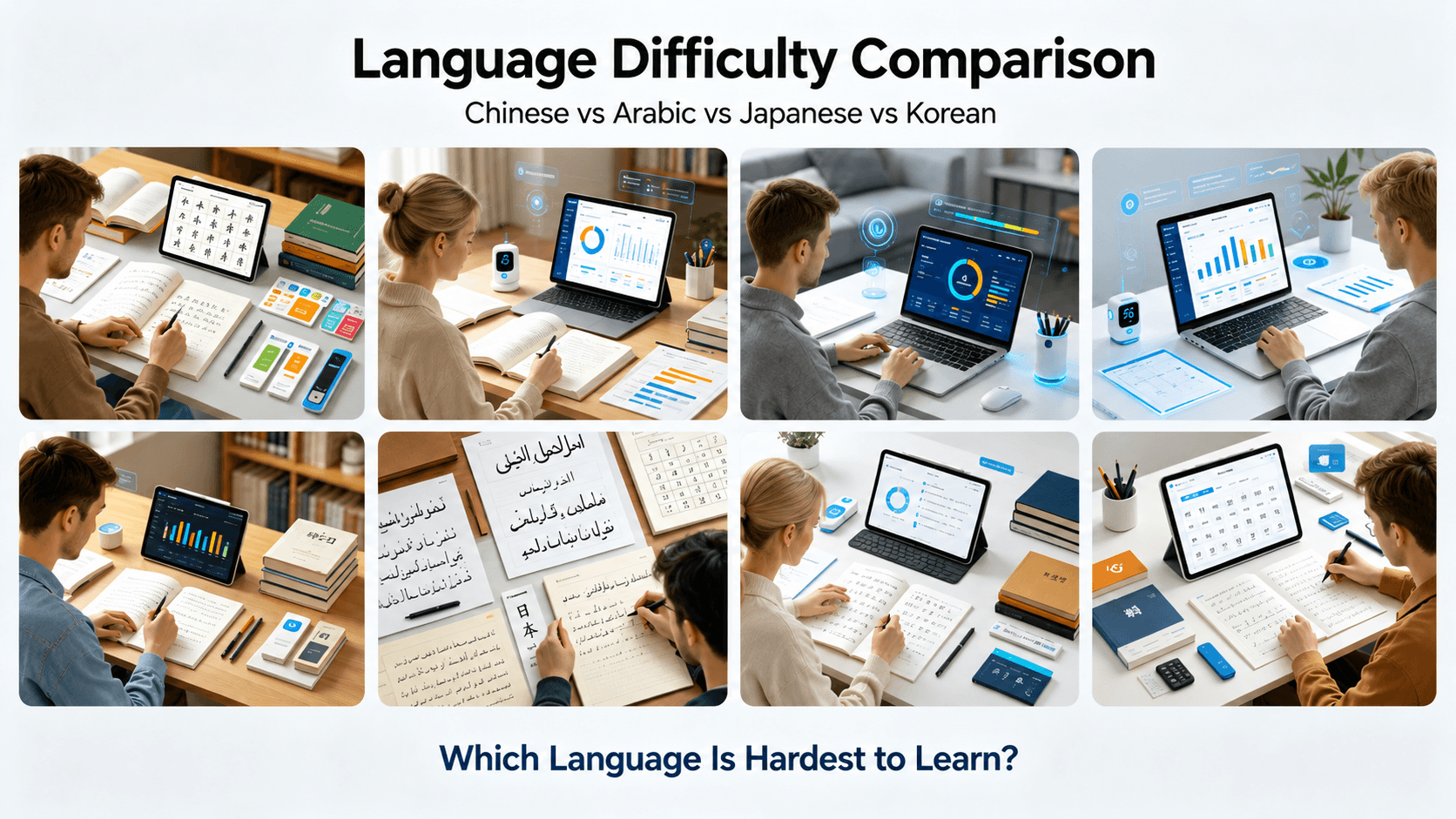 Language learning with AI audiobooks for Chinese, Arabic, Japanese, and Korean