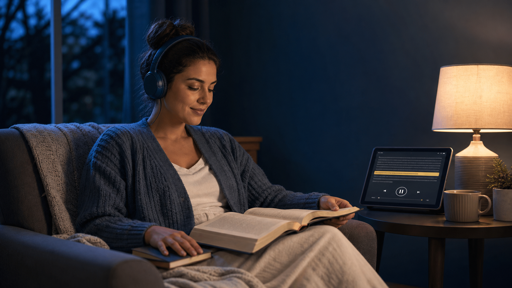 Evening daily devotional for women with bedtime Bible listening and a good night prayer