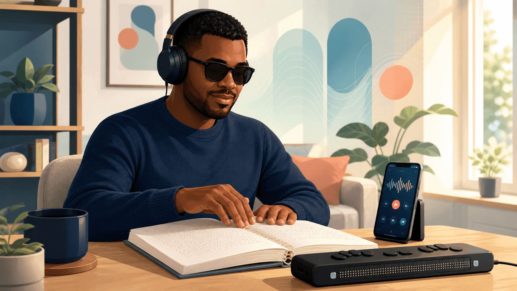 How blind people read using braille, screen readers, audiobooks, and accessible technology