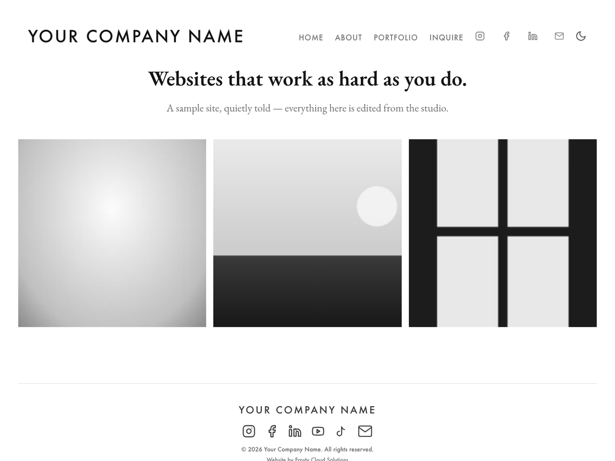 Screenshot of the Frame theme