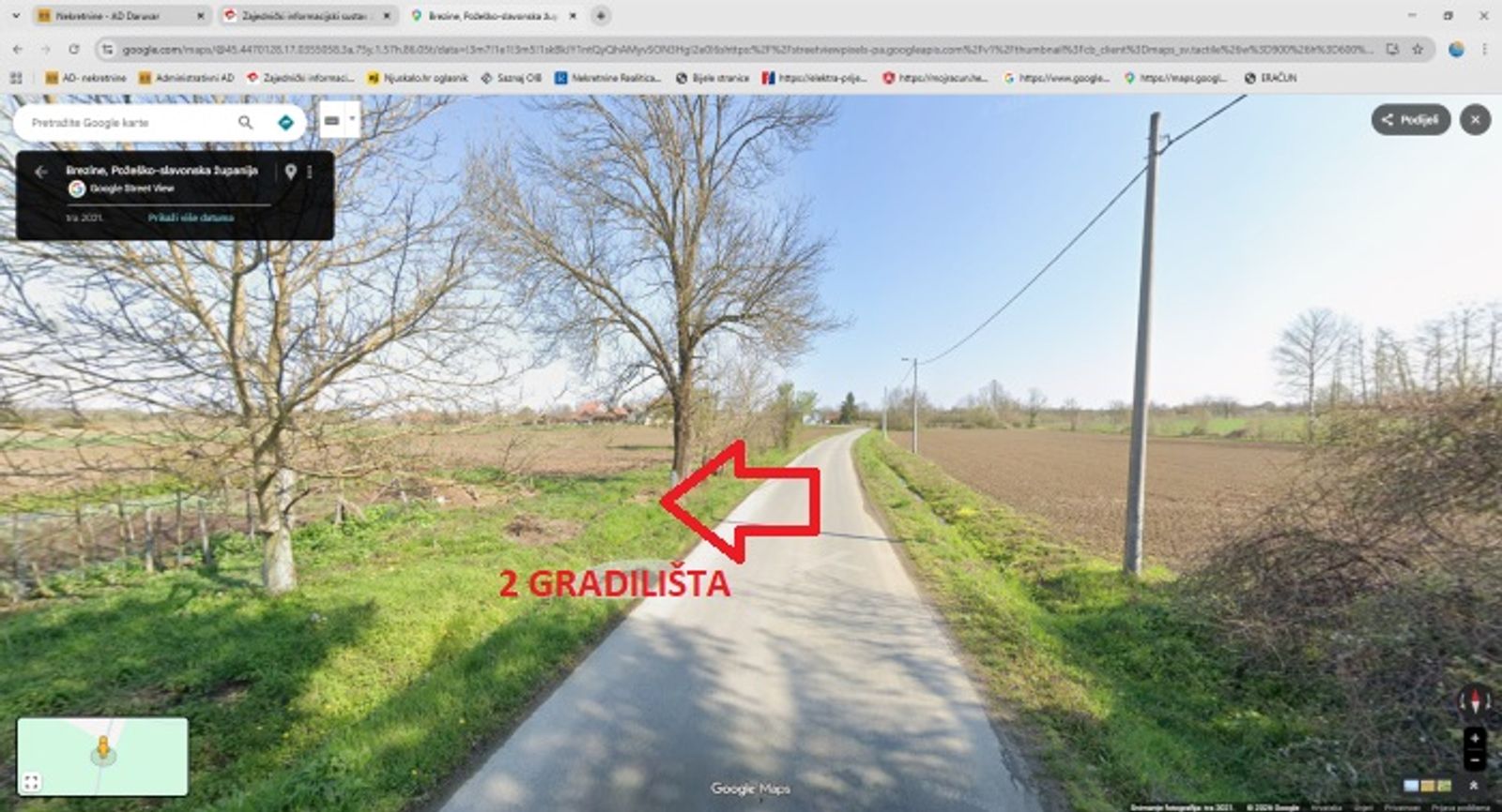 Građ. i Poljo. zemljište na 4 lokacije, Brezine!