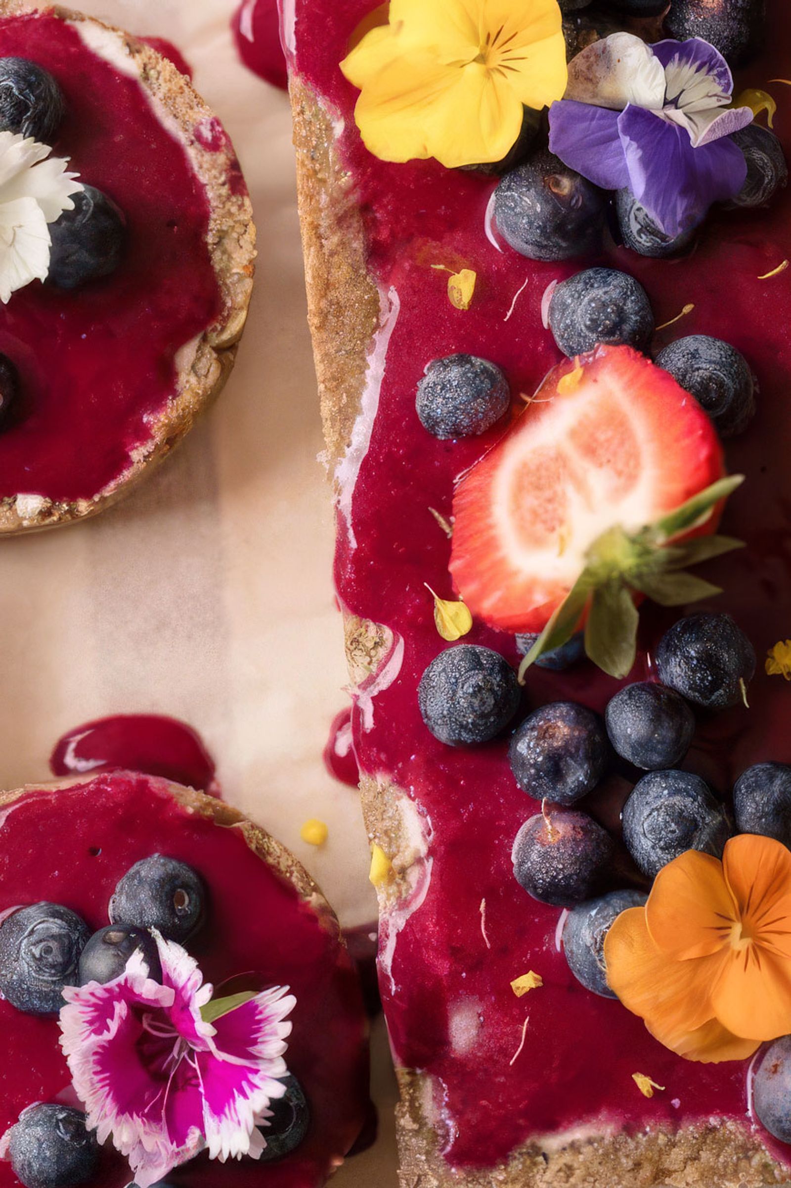 A high angle photograph of decorative pastries
