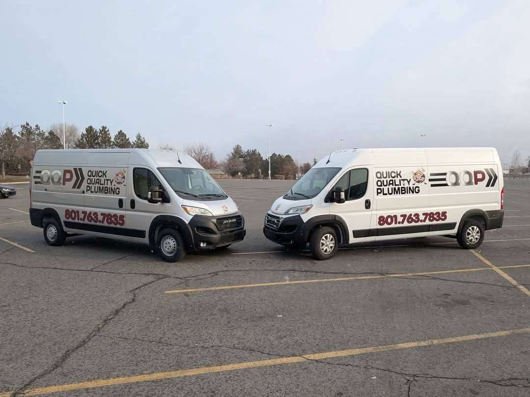 Quick Quality Plumbing emergency service vans ready for 24/7 plumbing calls in Utah