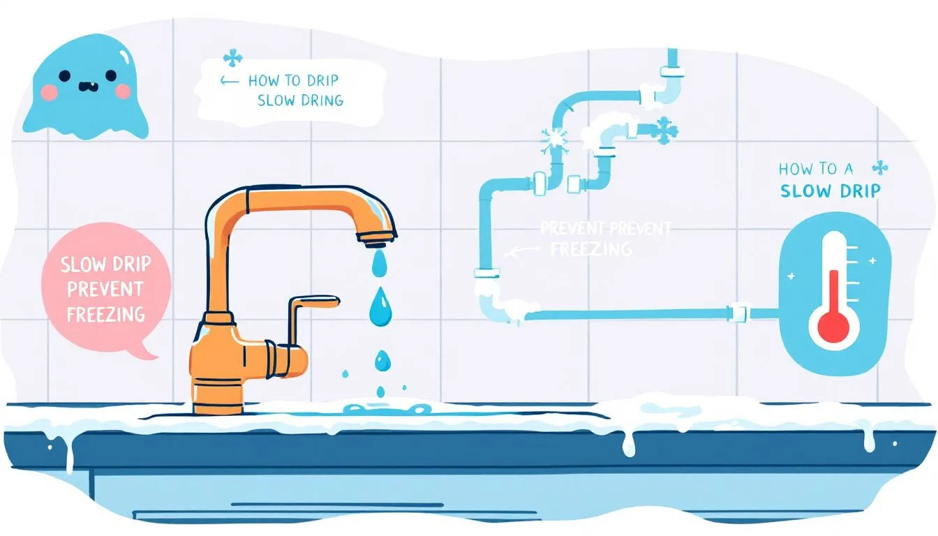 A faucet dripping cold water to help prevent pipes from freezing