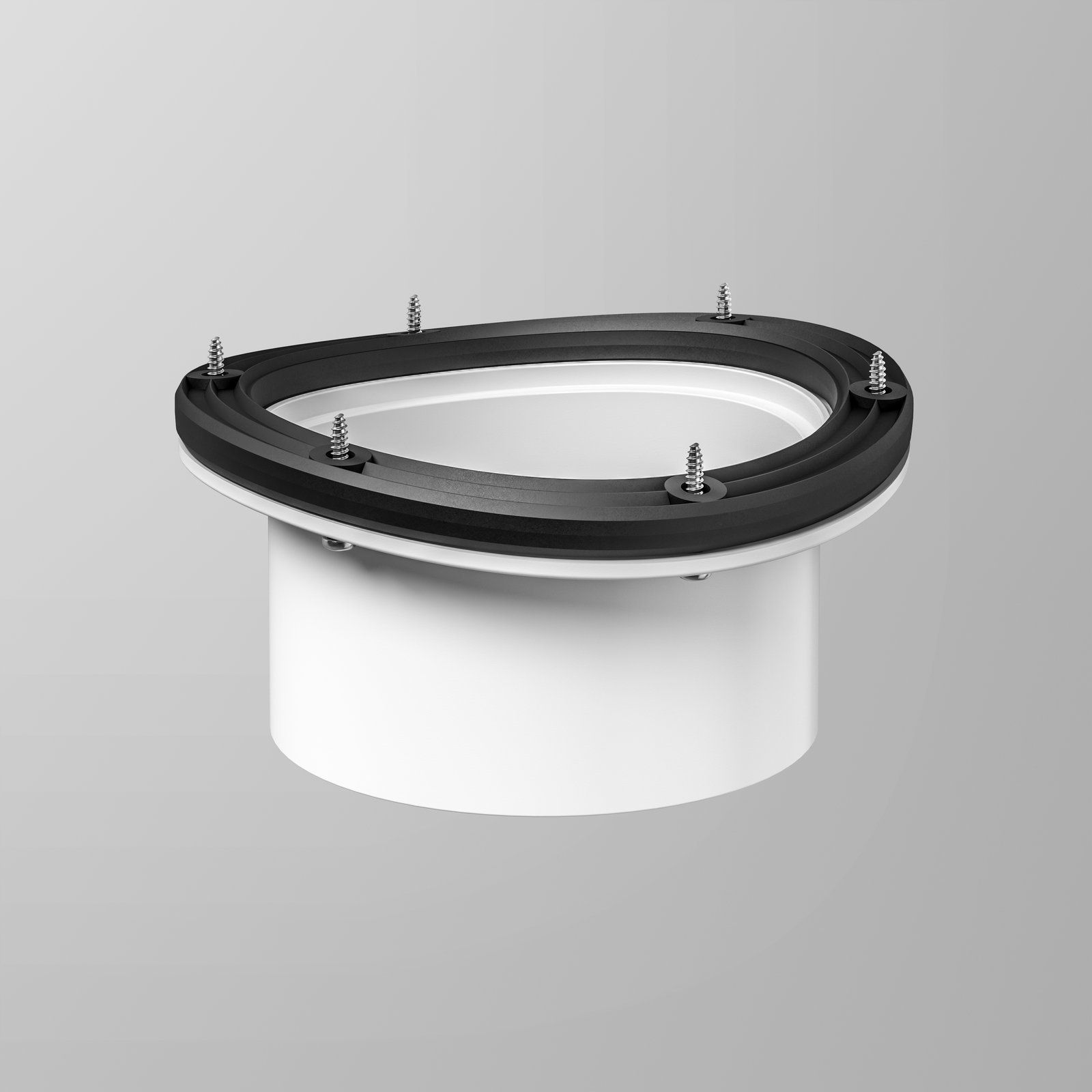 Kit - 100mm Curved Wall Overflow + Gasket + Screws