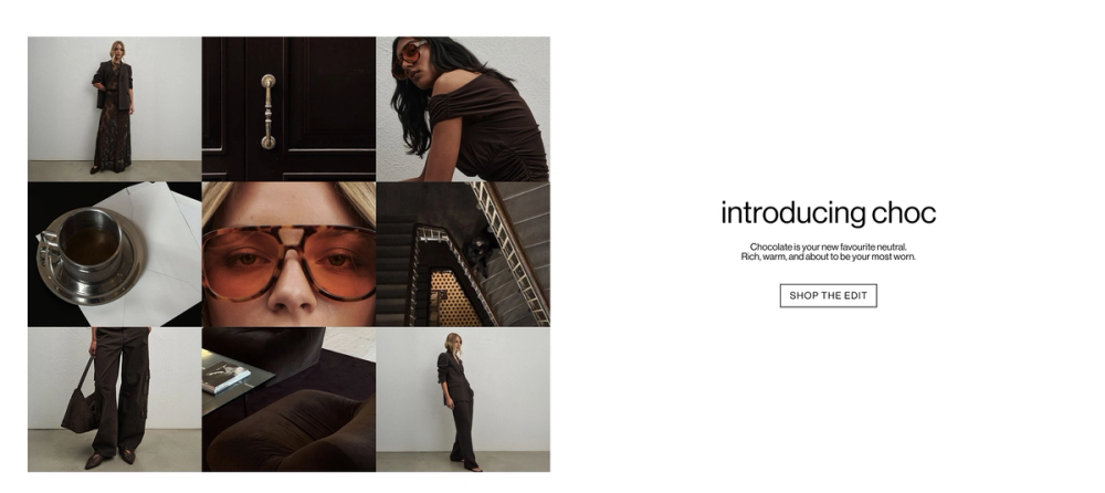 Grid of images in chocolate colour 