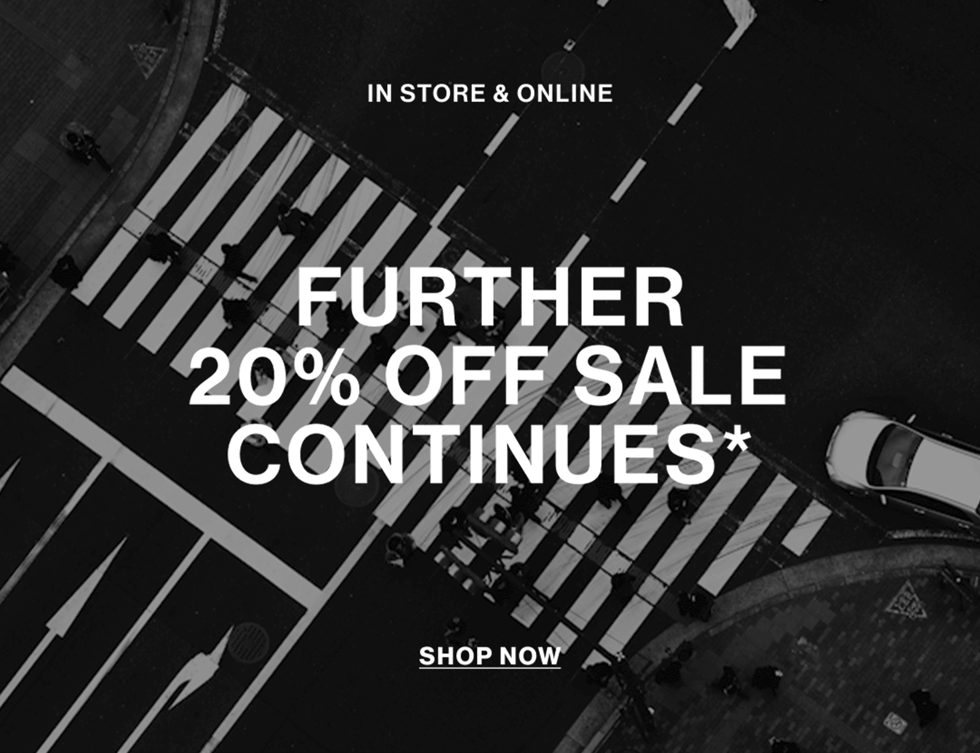 GIF of images that reads 'further 20% off sale continues'