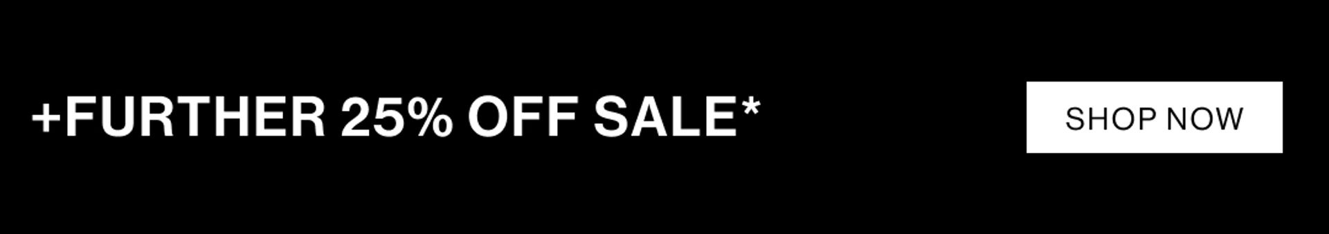 black banner with white text with sale message