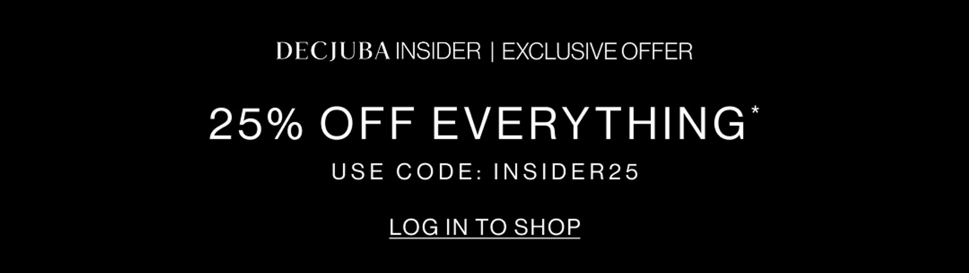 25% OFF EVERYTHING TOP BANNER