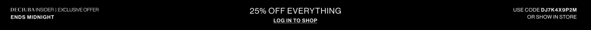 25% OFF EVERYTHING RETARGET