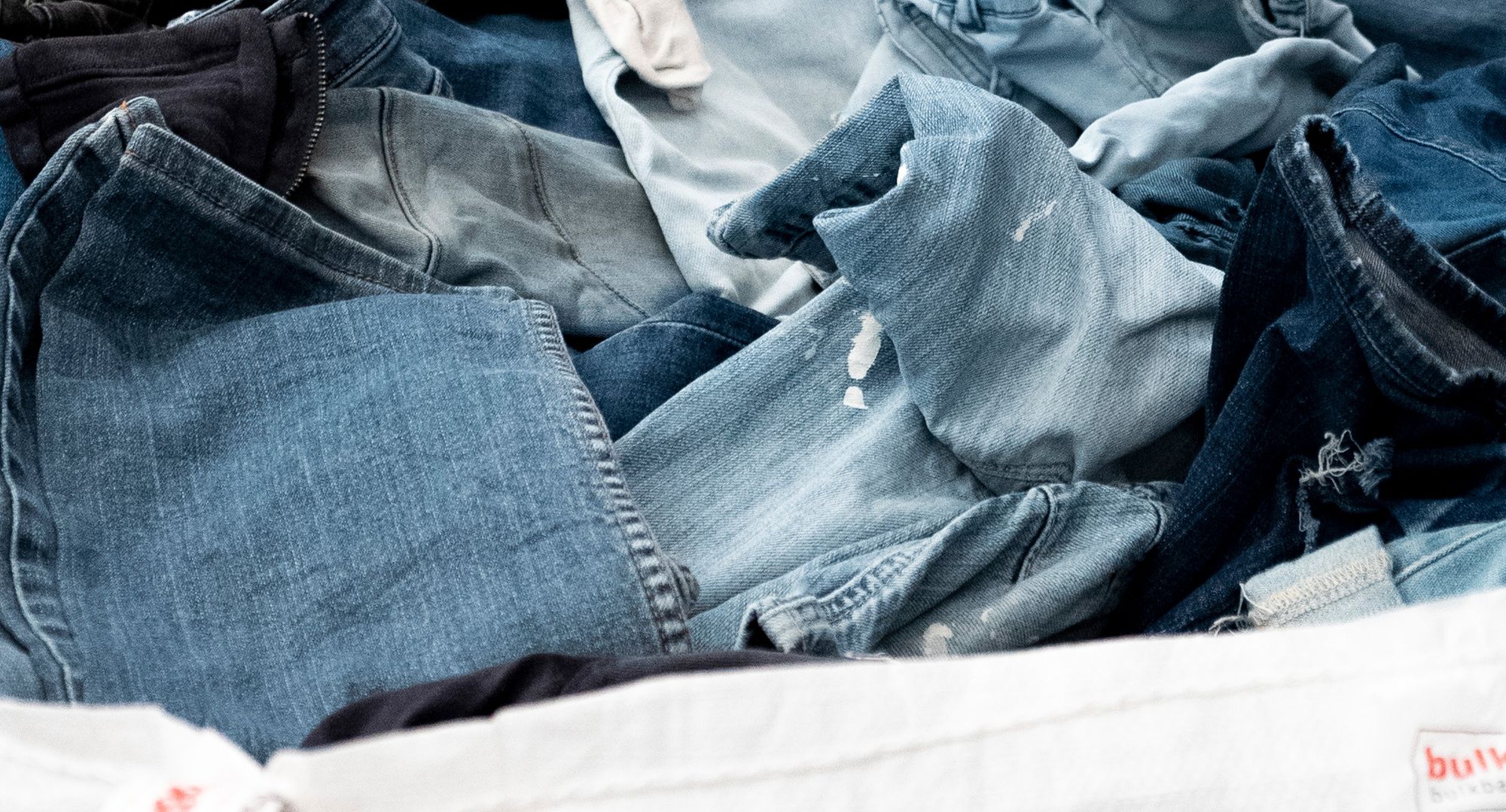 Recycled denim jeans