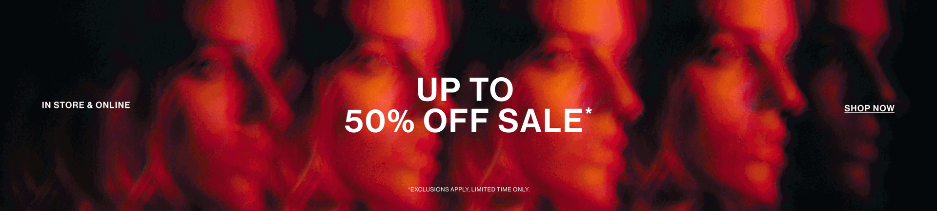 GIF of images. Text reads 'up to 50% off sale'