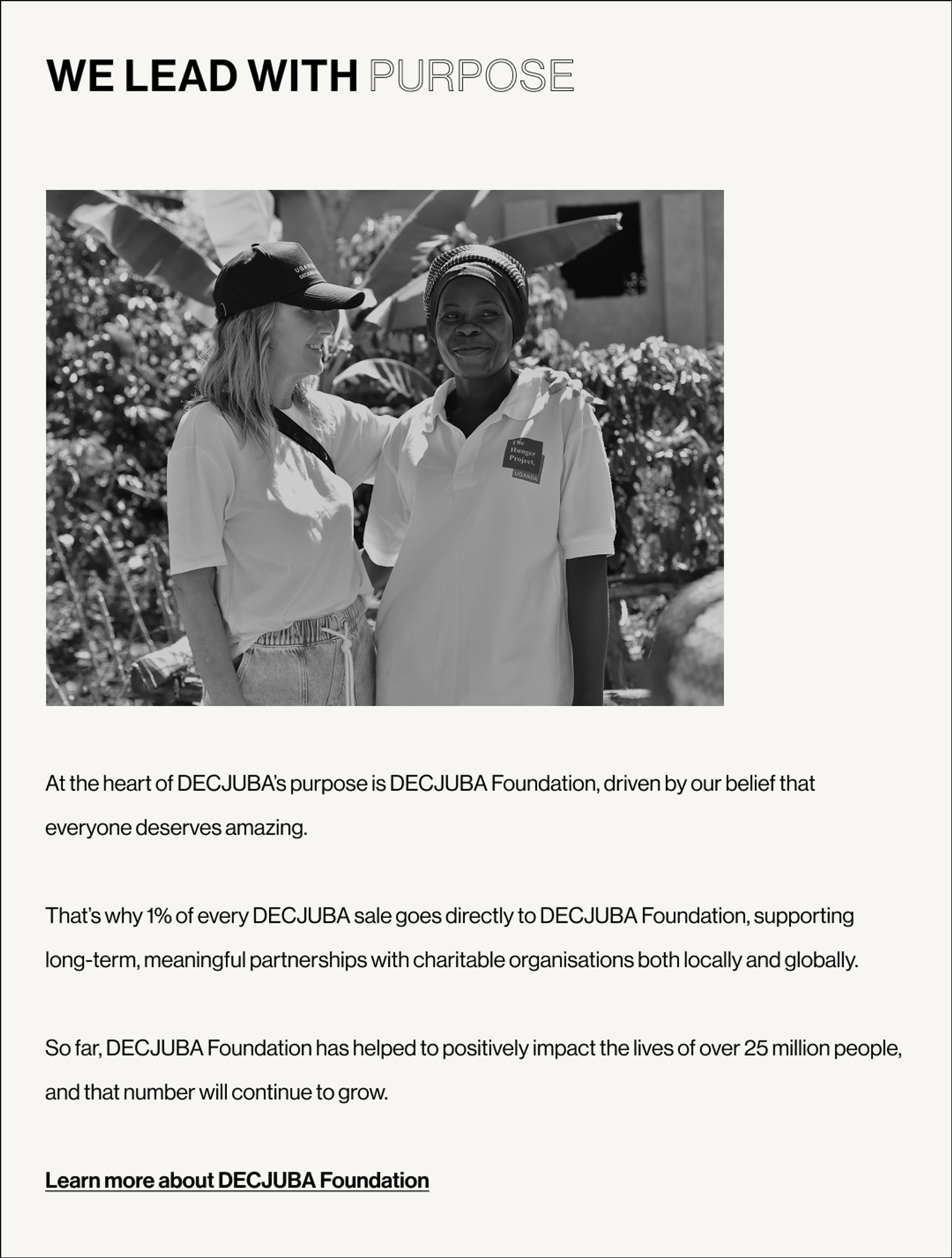 WE LEAD WITH PURPOSE