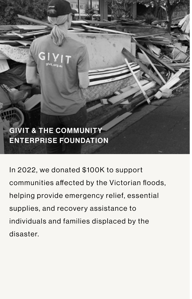 GIVIT & THE COMMUNITY ENTERPRISE FOUNDATION