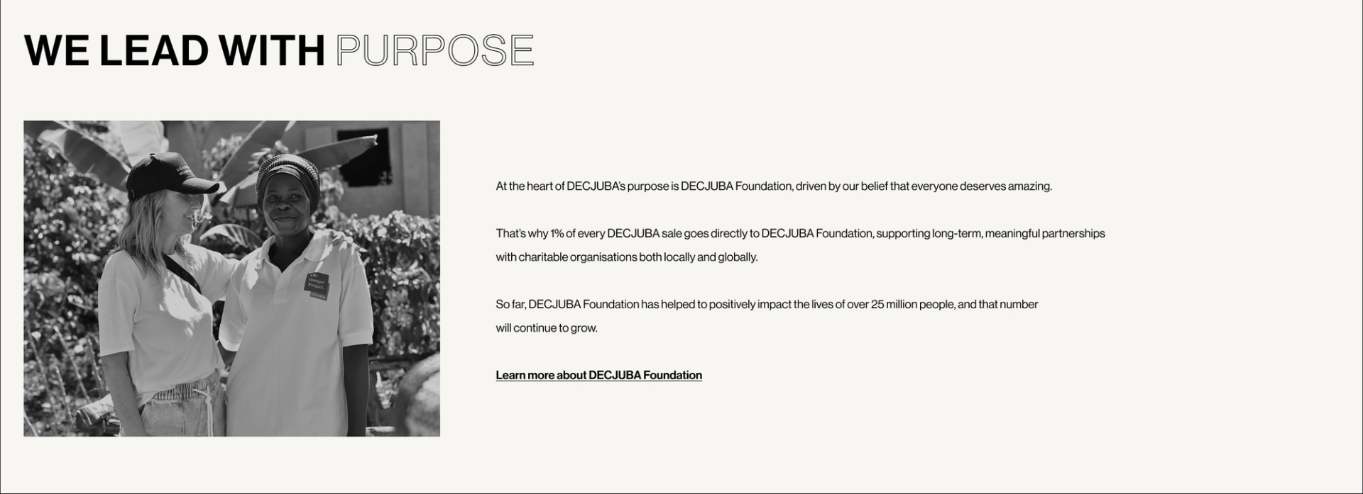 WE LEAD WITH PURPOSE