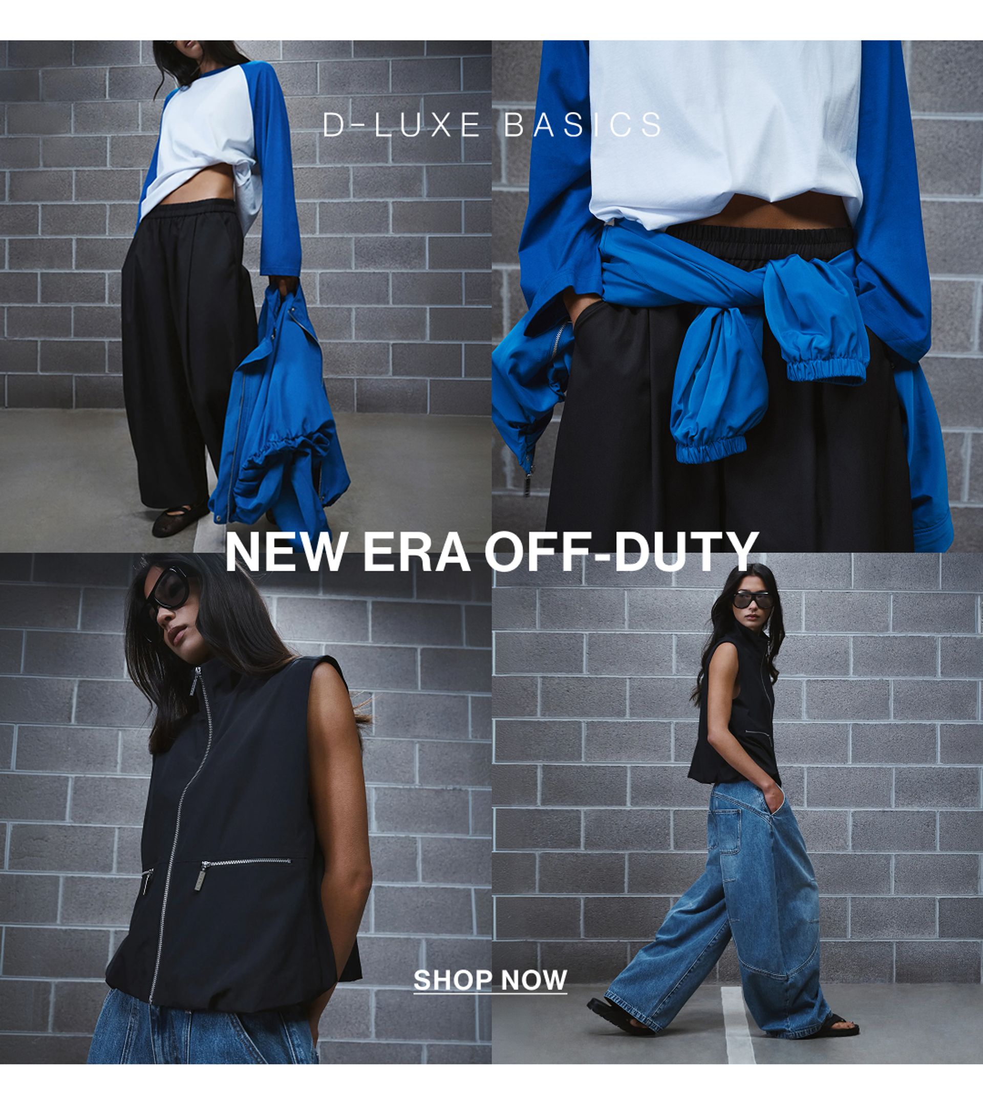 Images of model wearing new D-LUXE 
