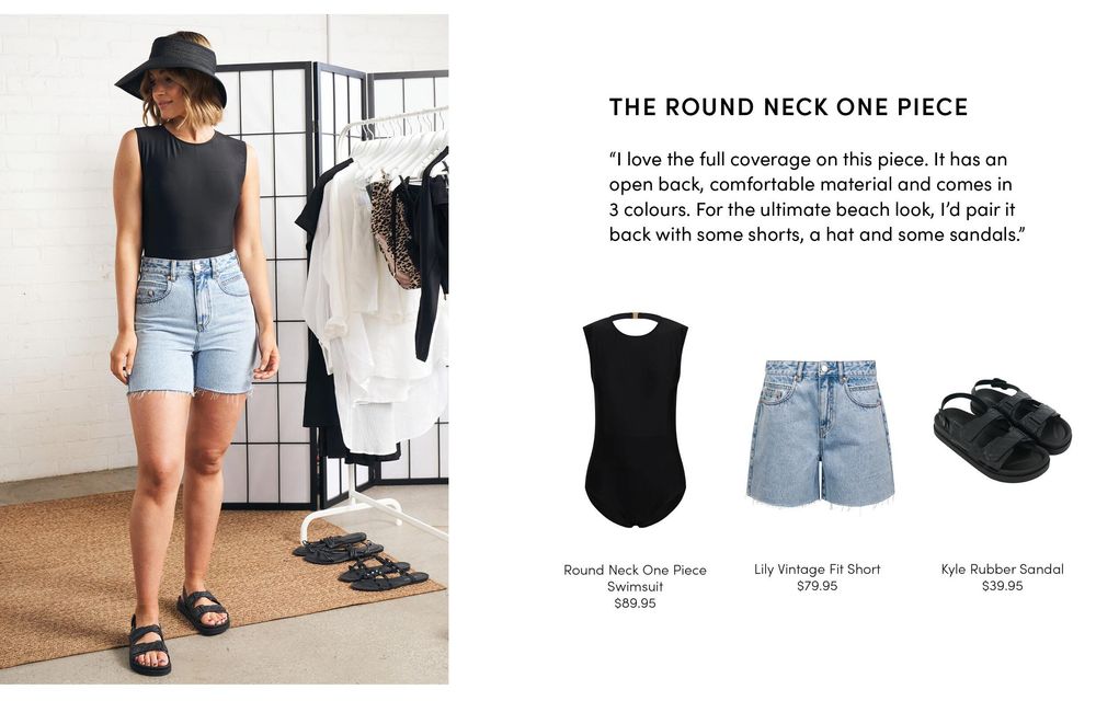 Round Neck One Piece $89.95