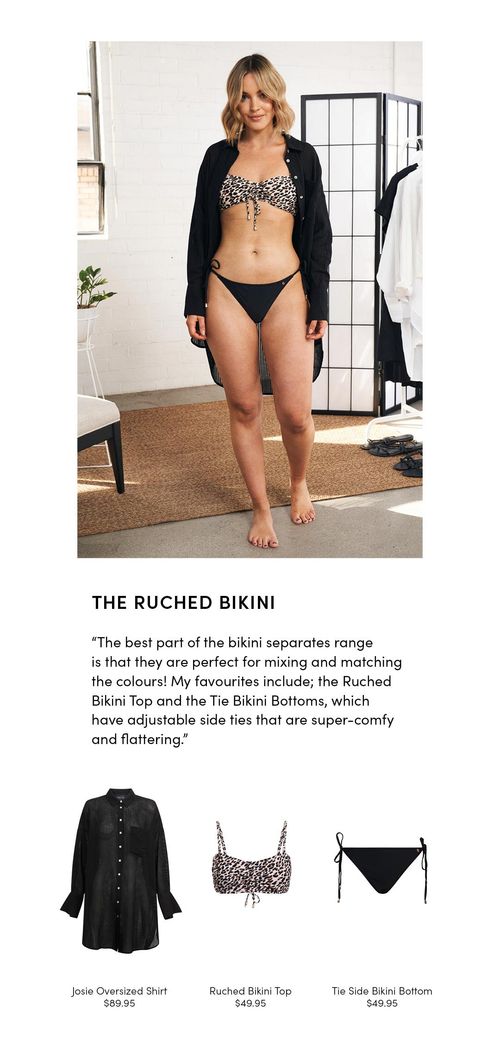 Ruched Bikini Top   Tie Bikini Bottom