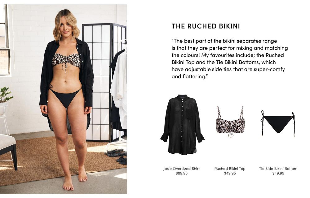 Ruched Bikini Top   Tie Bikini Bottom