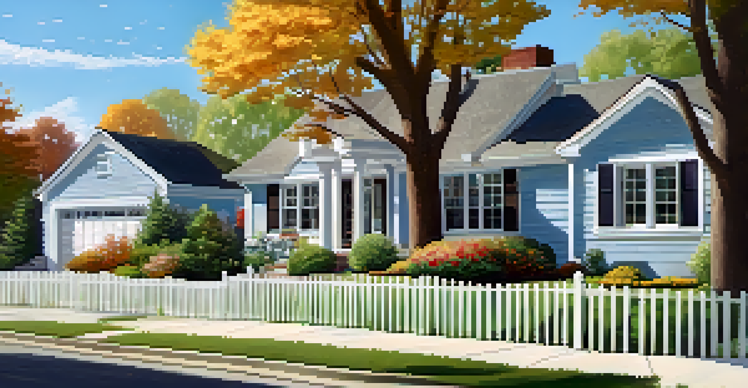 A vibrant suburban neighborhood with a modern family home and children playing outside.