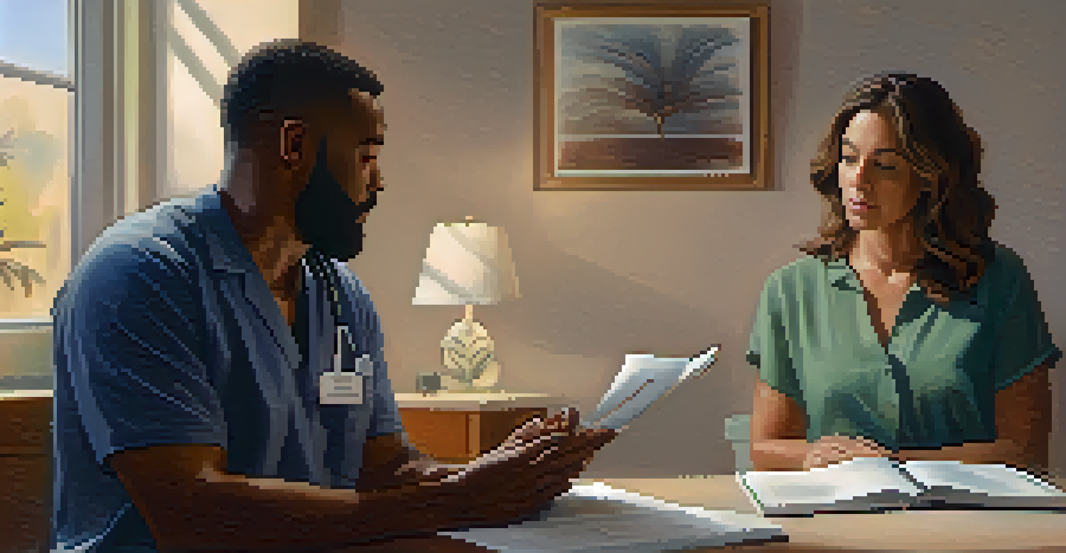 A therapist and a patient engaged in a therapy session in a calming environment.