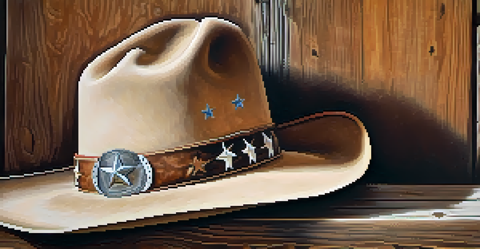 The Lone Star symbol on a wooden surface, surrounded by Texas-themed items.