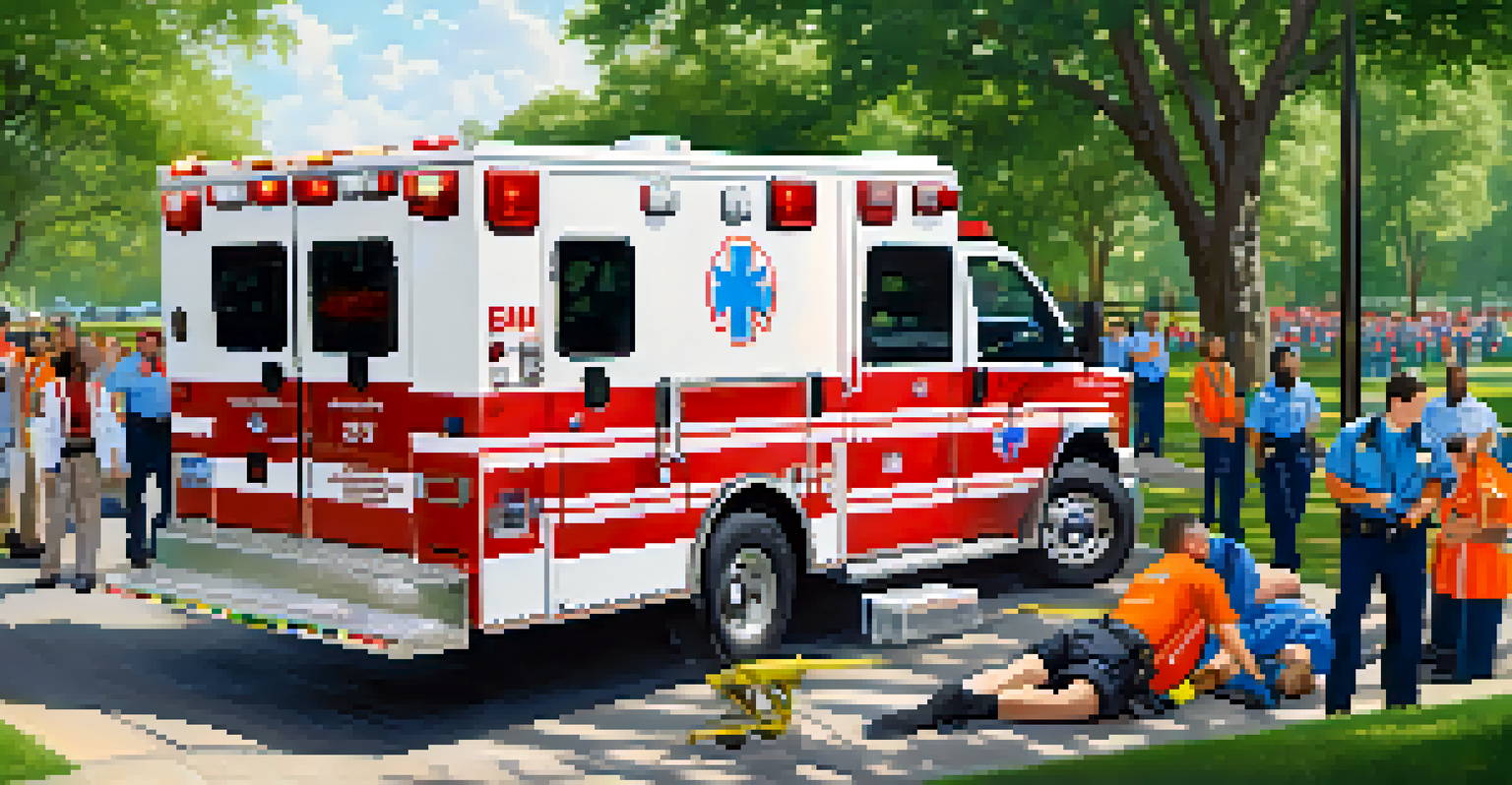 Dallas EMS team assisting a patient in a park, highlighting professionalism and community health in a natural setting.