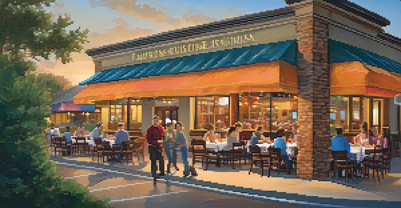 A lively family restaurant filled with families enjoying meals together, characterized by warm lighting and cheerful decor.