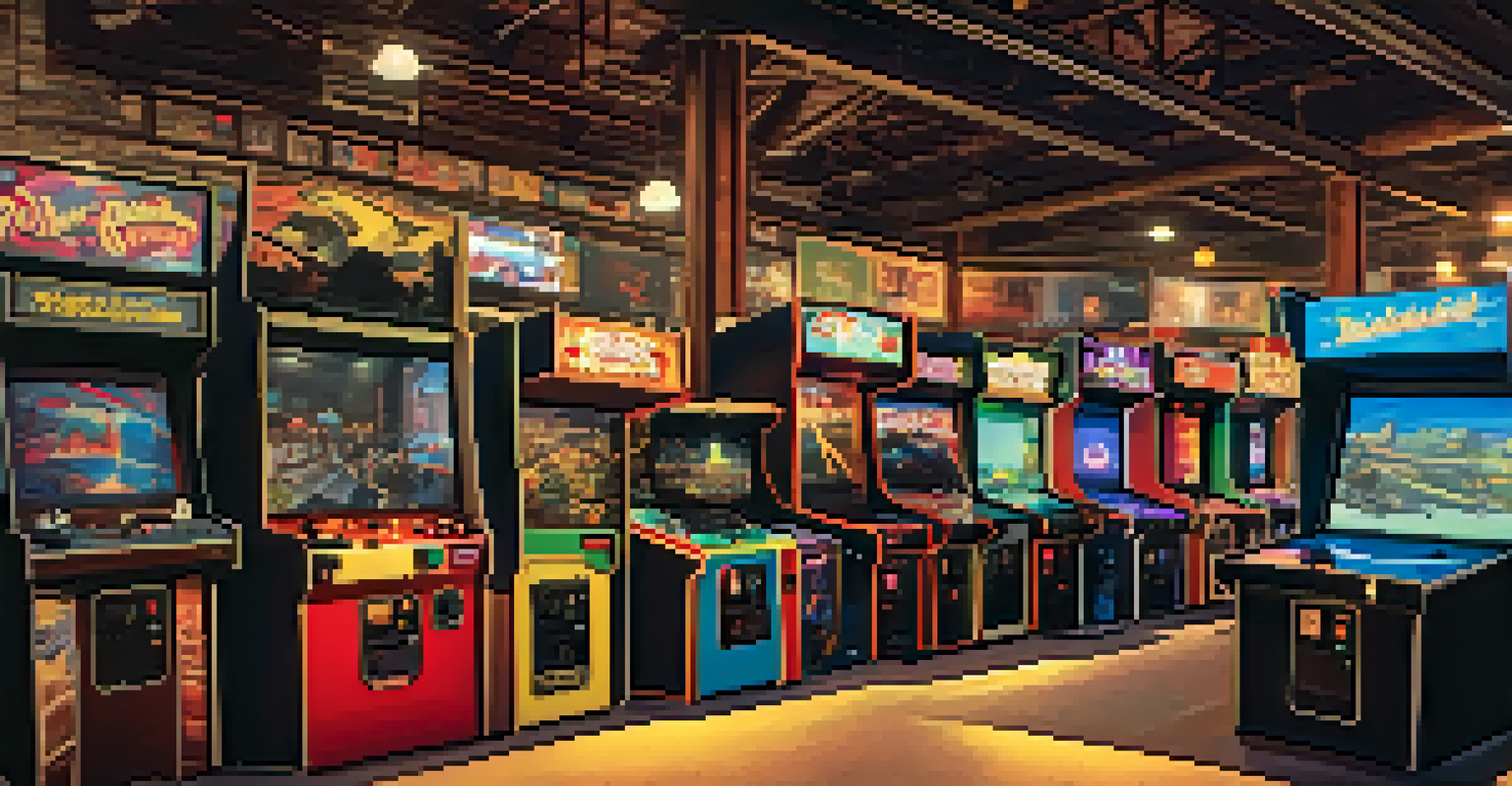 Fans enjoying vintage arcade machines and classic consoles at RetroWorld Expo.