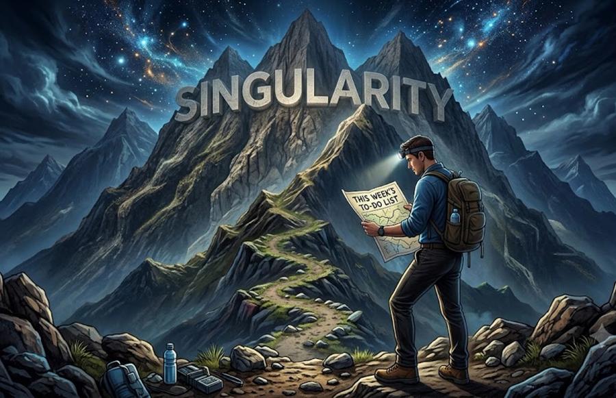 ai singularity groundlens project manager looking to do list in front singularity hill