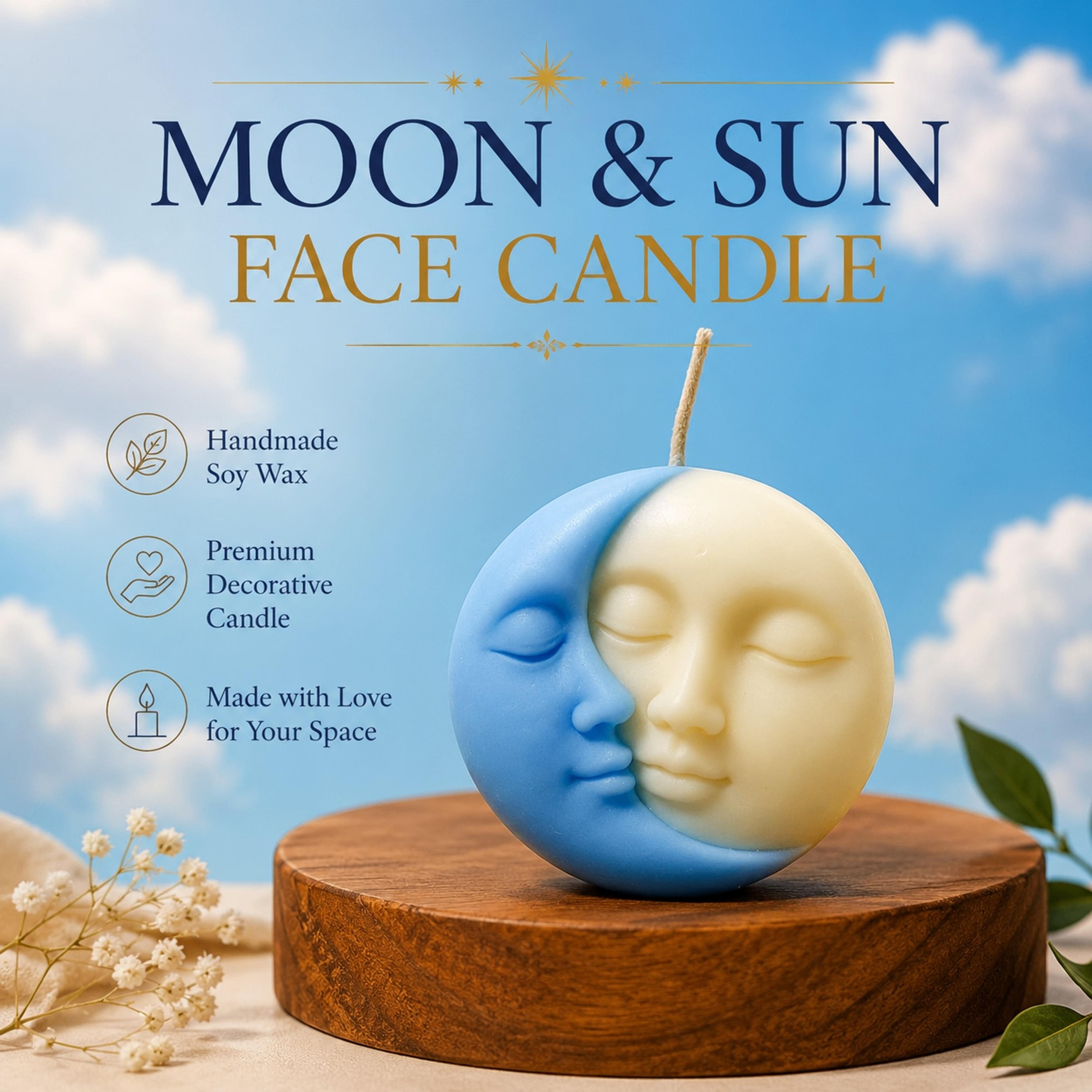 Celestial Sun & Moon Mint Scented Sculptural Candle | 70 GM