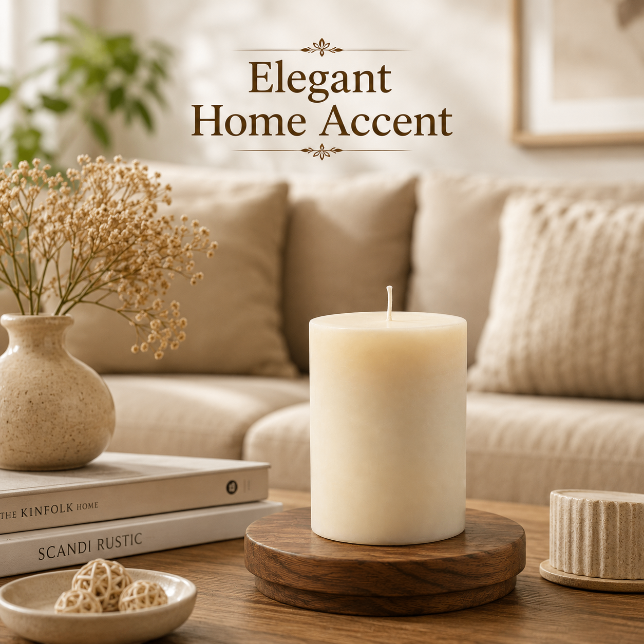 Handcrafted Scented Soy Wax Pillar Candle – Calm Fragrance Blend (Premium Home Decor & Aromatherapy)
