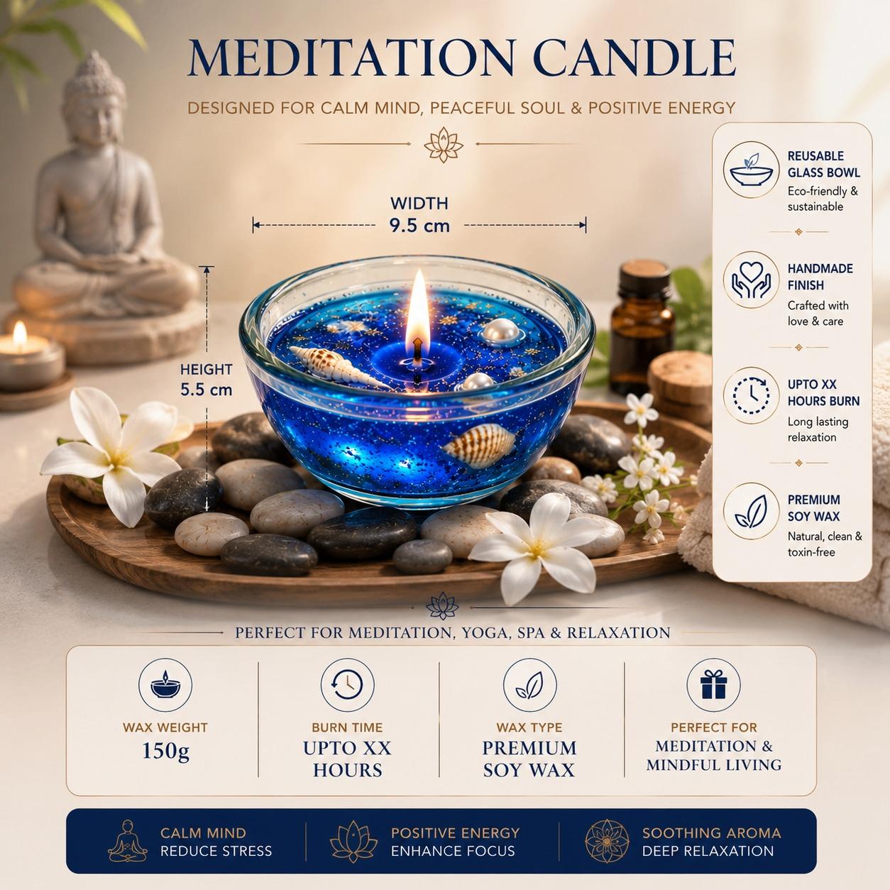Chatni Piyali 3 Pcs Lemon Grass Fragrance Gel Candle | Handmade Decorative Glass Bowl Candle | 60 Gm