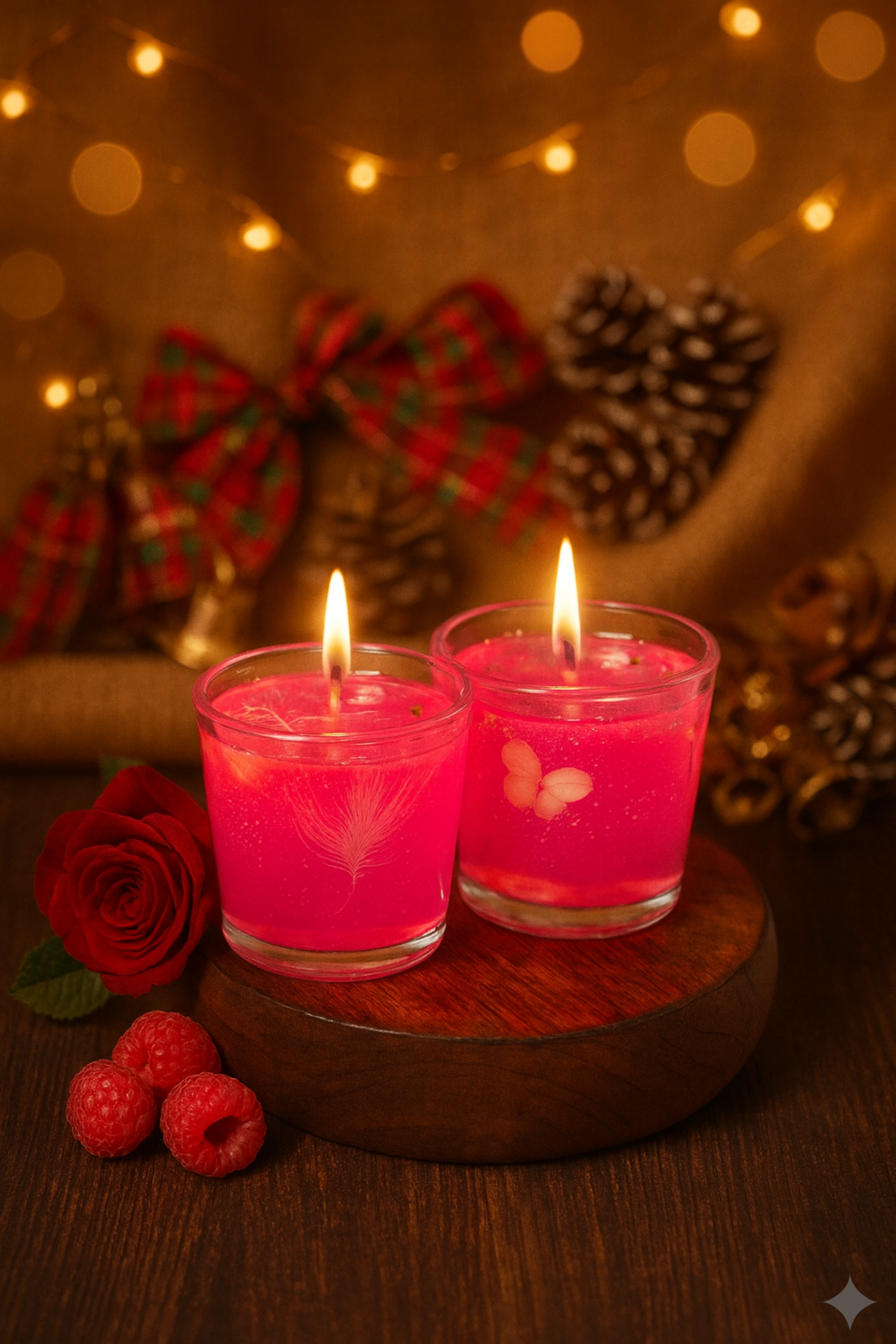 Pink Musk Scented Gel Candle with Embedded Botanicals | 50 GM