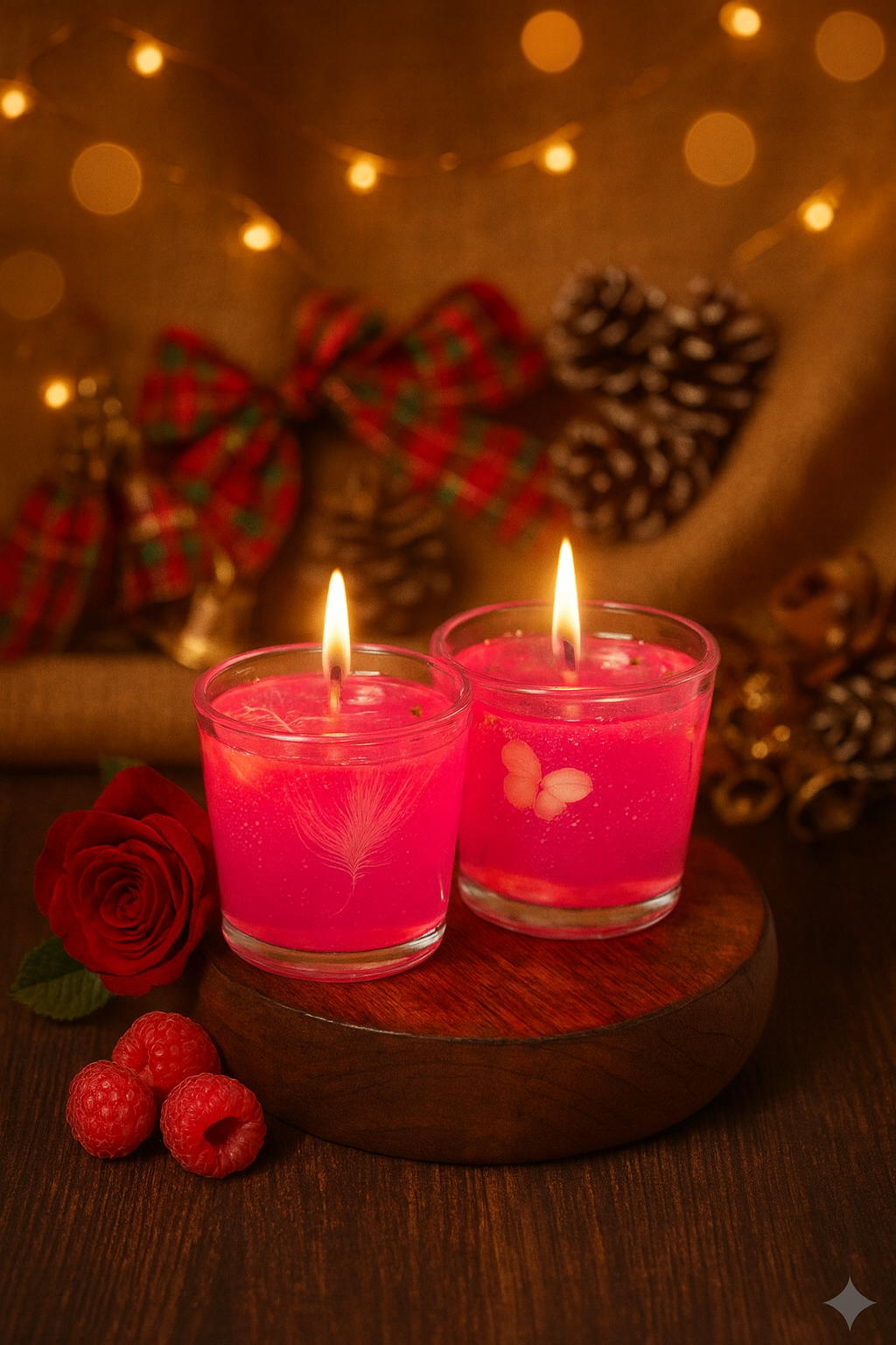 Pink Musk Scented Gel Candle with Embedded Botanicals | 50 GM